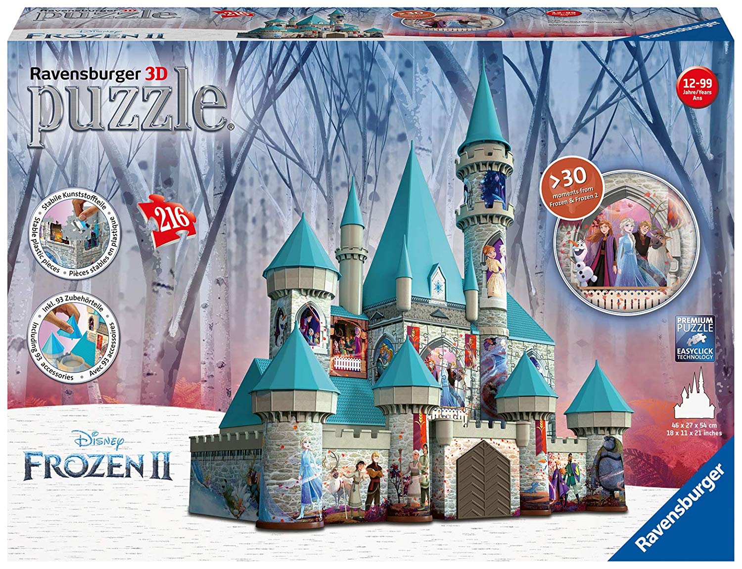 Disney Frozen 2 / Die Eiskönigin 2: Schloss - 216 Teile 3D Puzzle