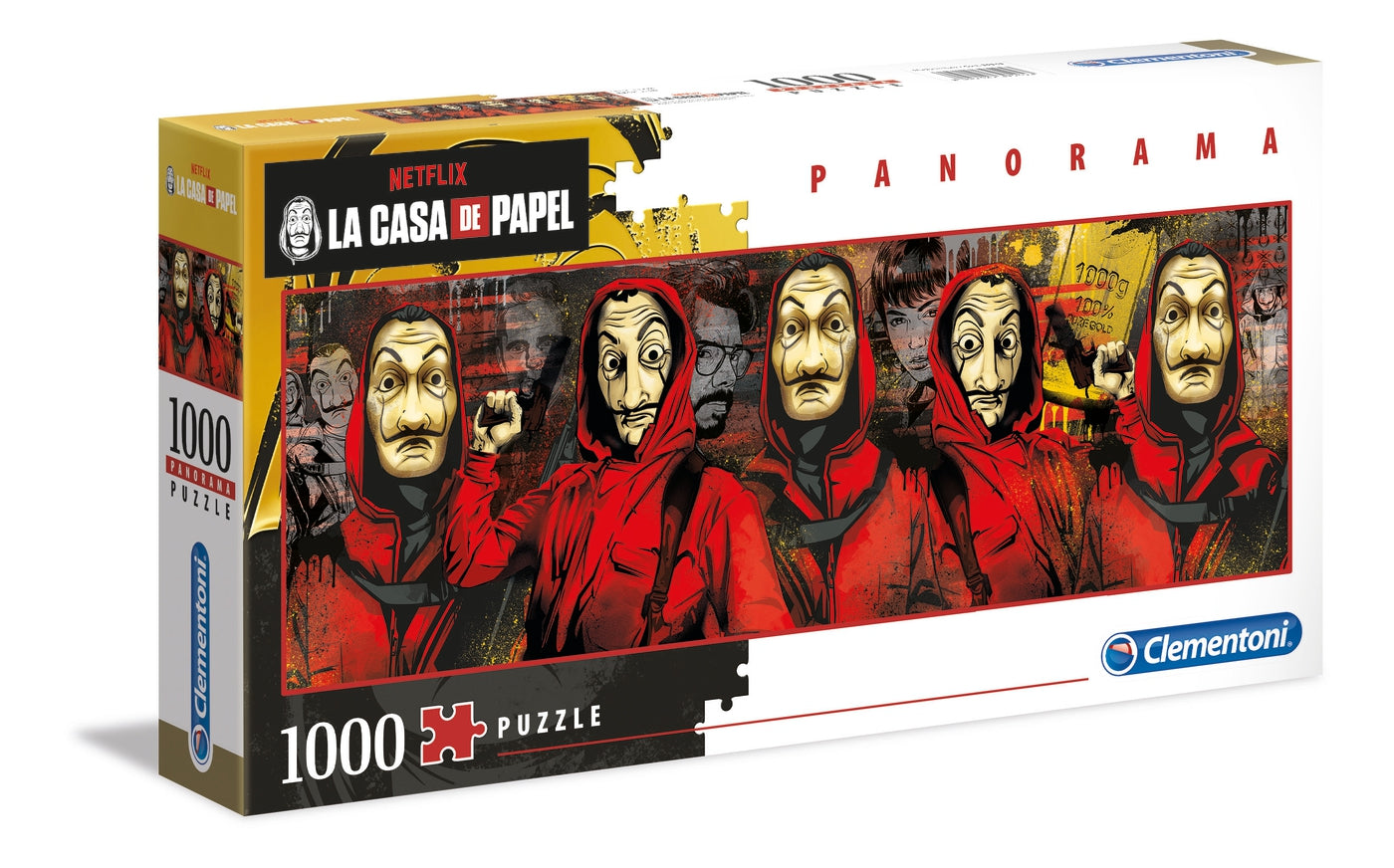 Clementoni 39545 - Netflix - La Casa de Papel - 1000 Teile Puzzle - Panorama Puzzle