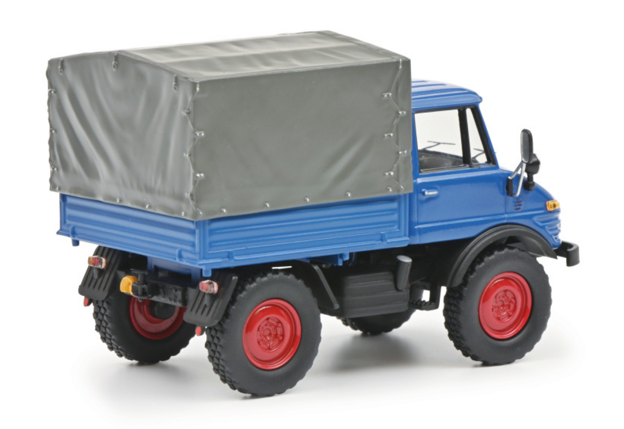 Schuco 450314900 - Unimog 406 mit Plane, 1:43 - Modellauto