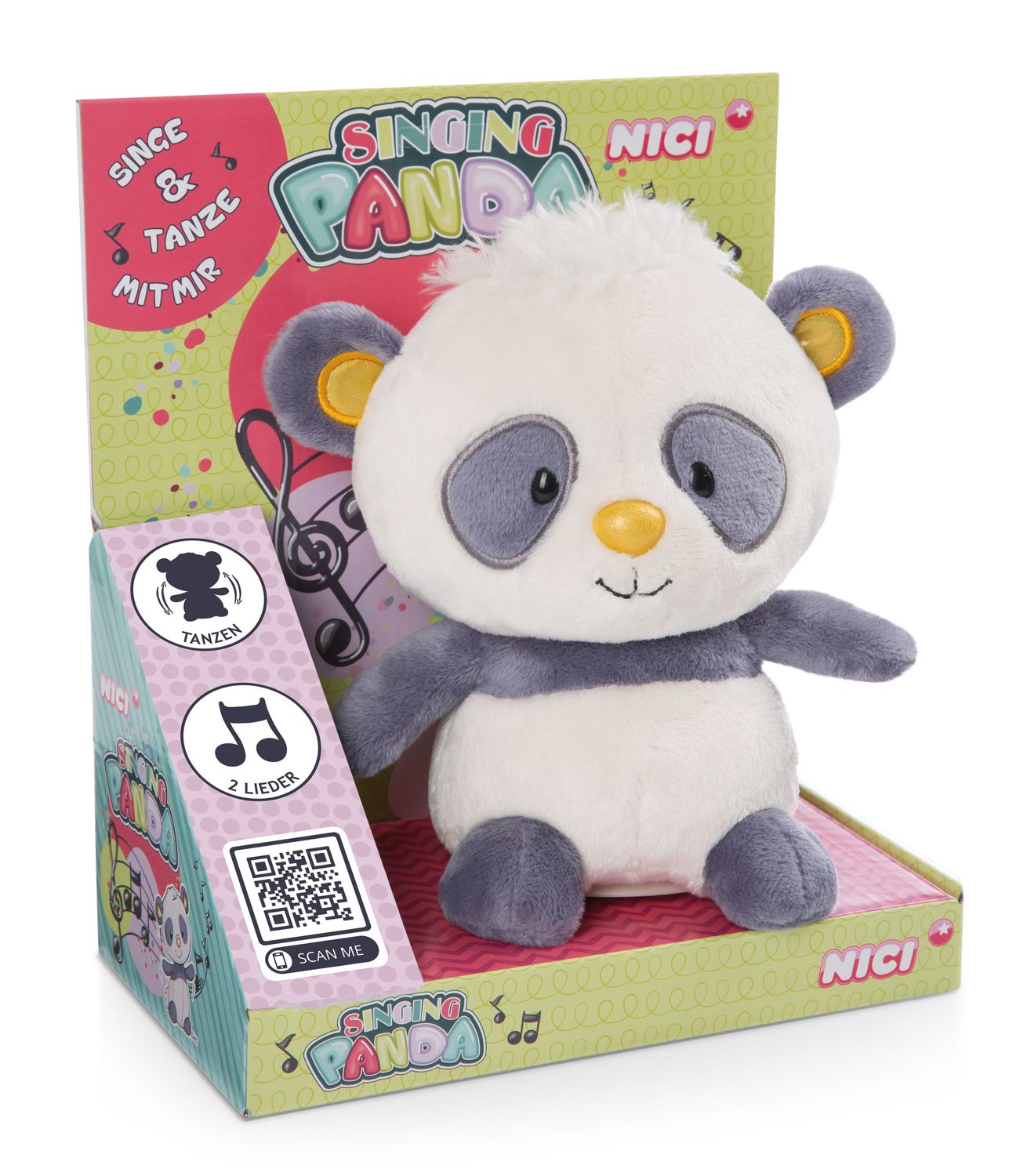 Nici 48417 - Singing Panda Plüschfigur 20 cm mit Sing- & Tanzfunktion