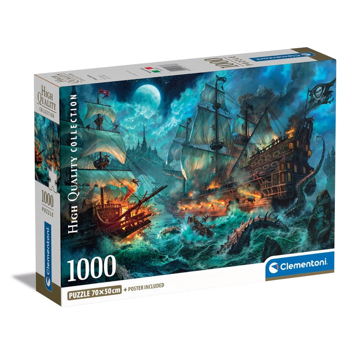 Clementoni 39777 - 1000 Teile Puzzle - High Quality Collection - Compact - Schlacht der Schiffe