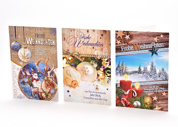 Weihnachtskarten - 100 Stück - 8 Motive