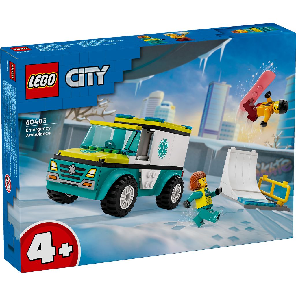 LEGO® 60403 City Fahrzeuge - Rettungswagen und Snowboarder (79 Teile)