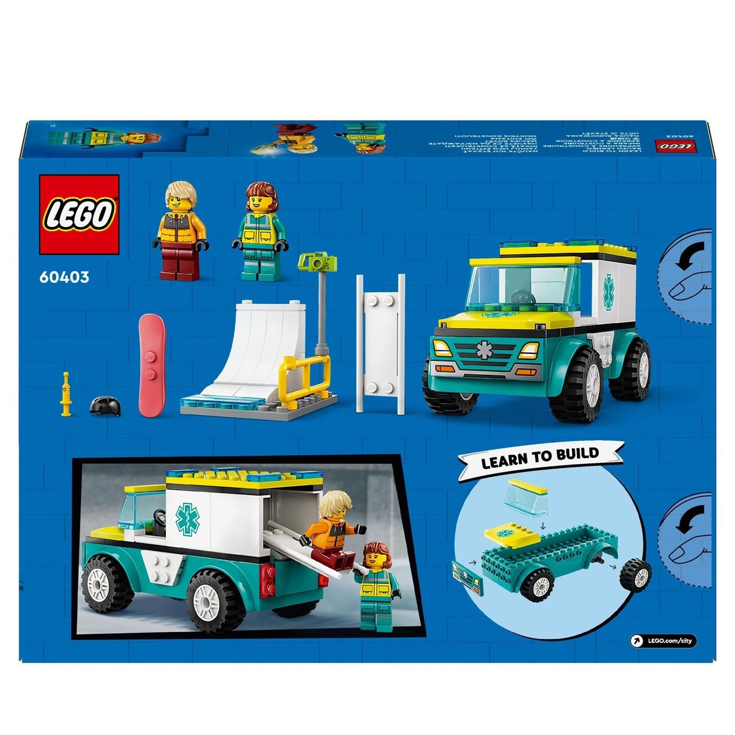 LEGO® 60403 City Fahrzeuge - Rettungswagen und Snowboarder (79 Teile)