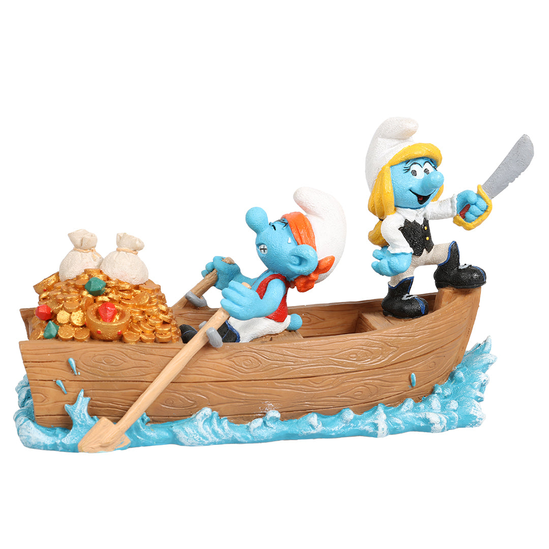 Schlumpfine und Schlumpf als Wasserpiraten - Deko-Figur