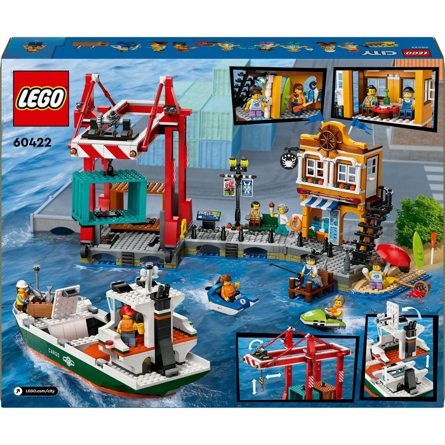 LEGO® City 60422 - Hafen mit Frachtschiff (1226 Teile)