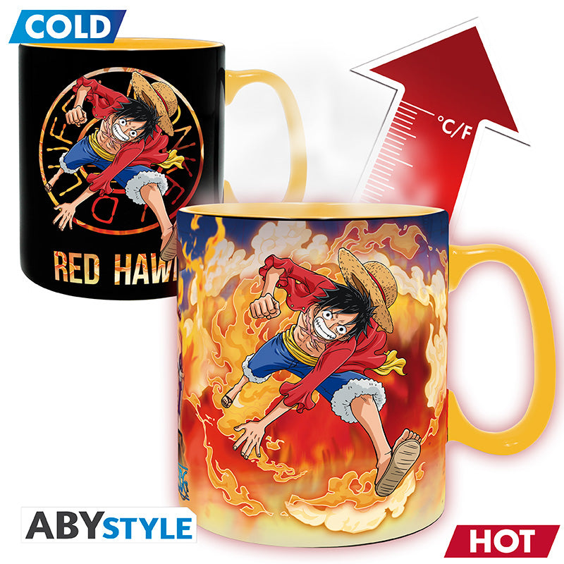 ONE PIECE - Mug Heat Change - 460 ml - Luffy & Sabo-cardboard box