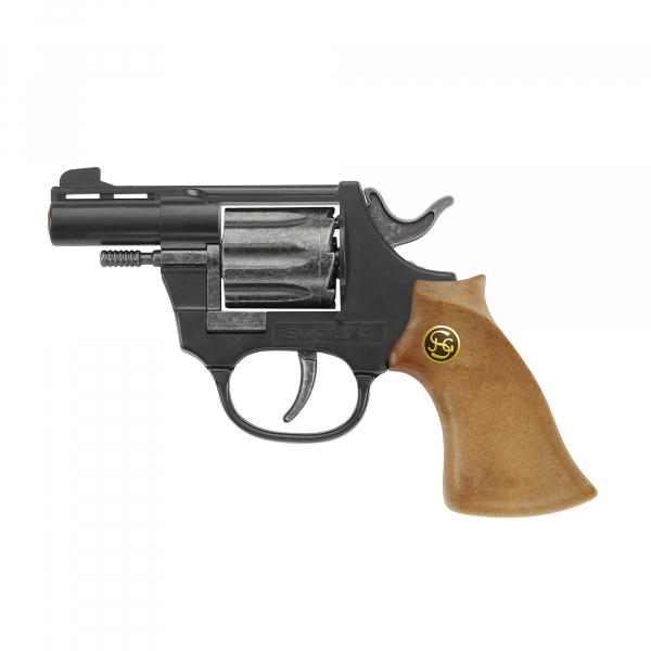 Schrödel J.G. Spielzeugpistole Super 8 14,5 cm, schwarz / braun
