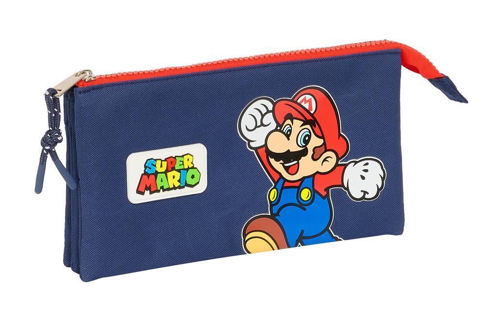 Safta Super Mario World - Mäppchen mit 3 Fächern - 22 cm