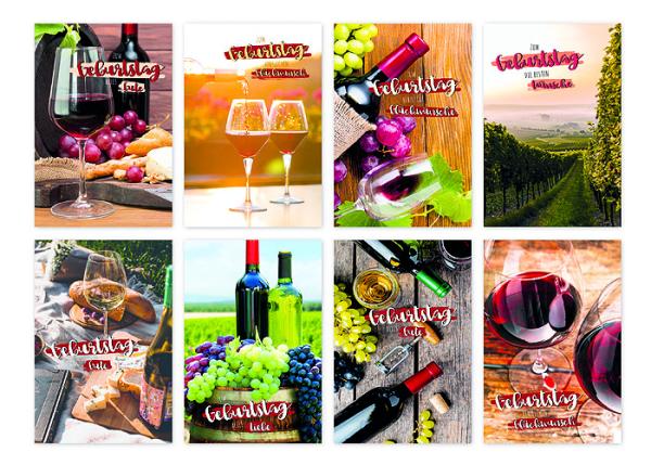 Wein Geburtstagskarte - sortiert