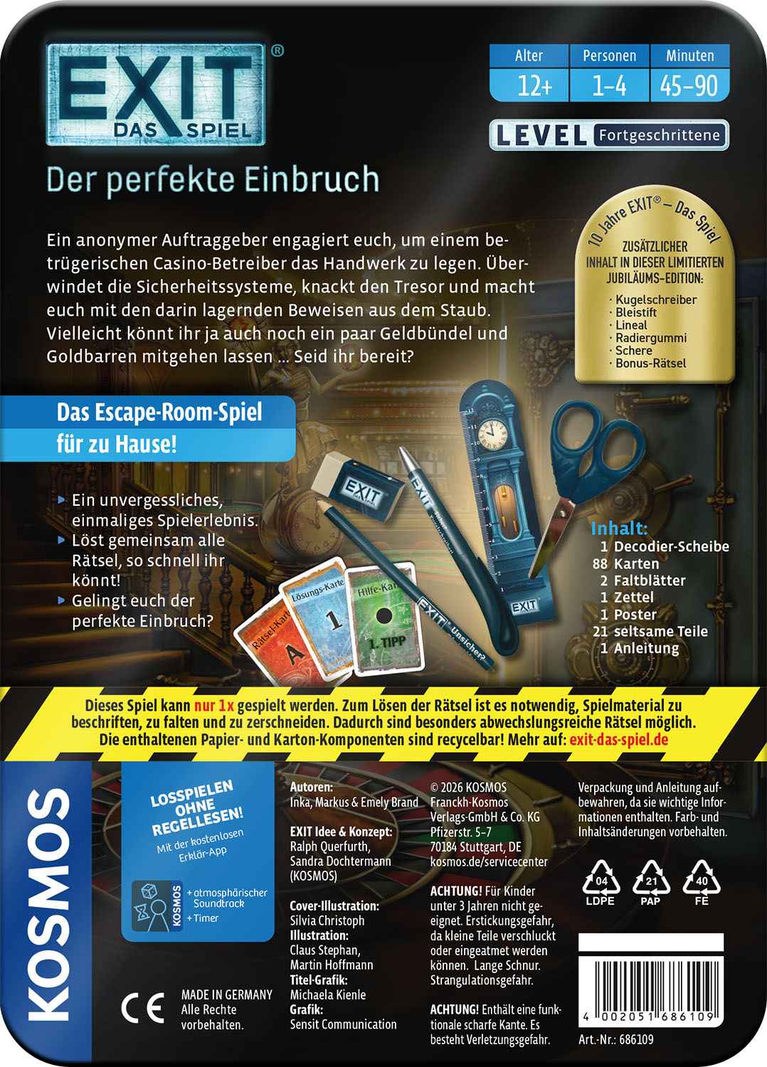 EXIT – Das Spiel: Der perfekte Einbruch – Jubiläums-Edition (F) – Familienspiel