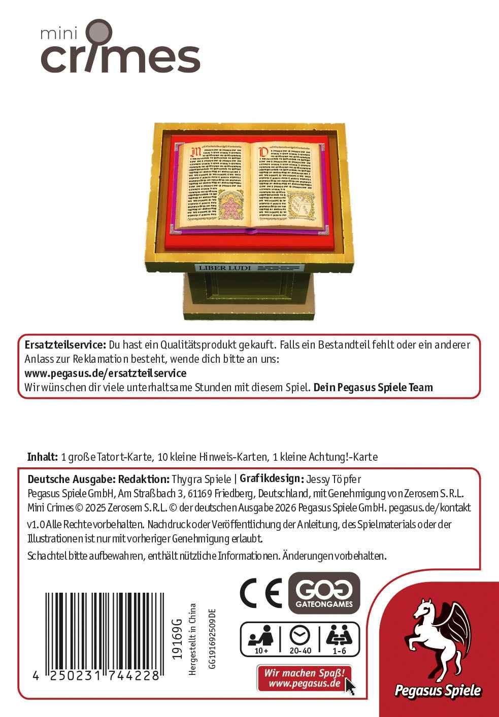 MiniCrimes – Ein wertvolles Buch – Familienspiel