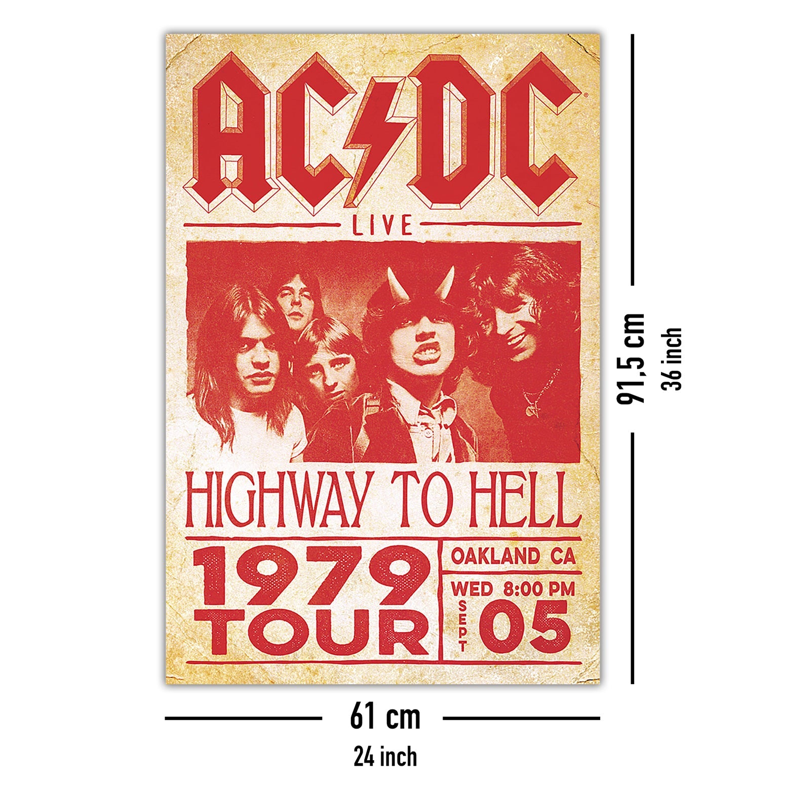 AC/DC Live Highway To Hell Tour 1979 Poster