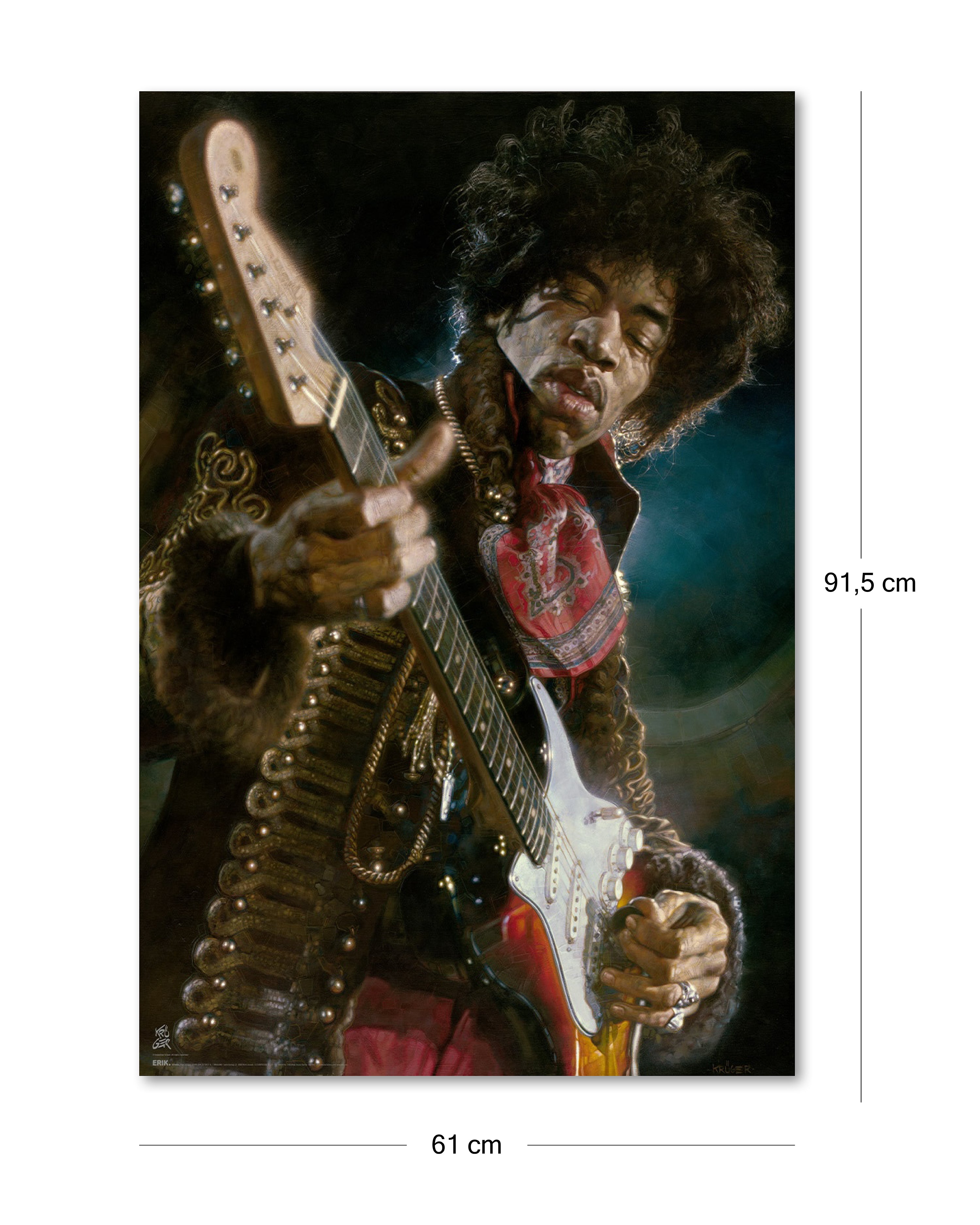 Jimi Hendrix Sebastian Krüger Karikatur Poster