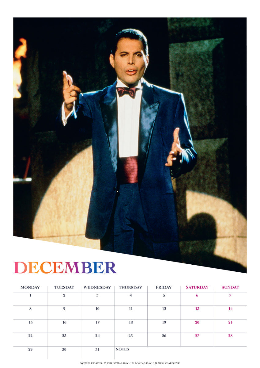 Queen Freddie Mercury 2025 Kalender