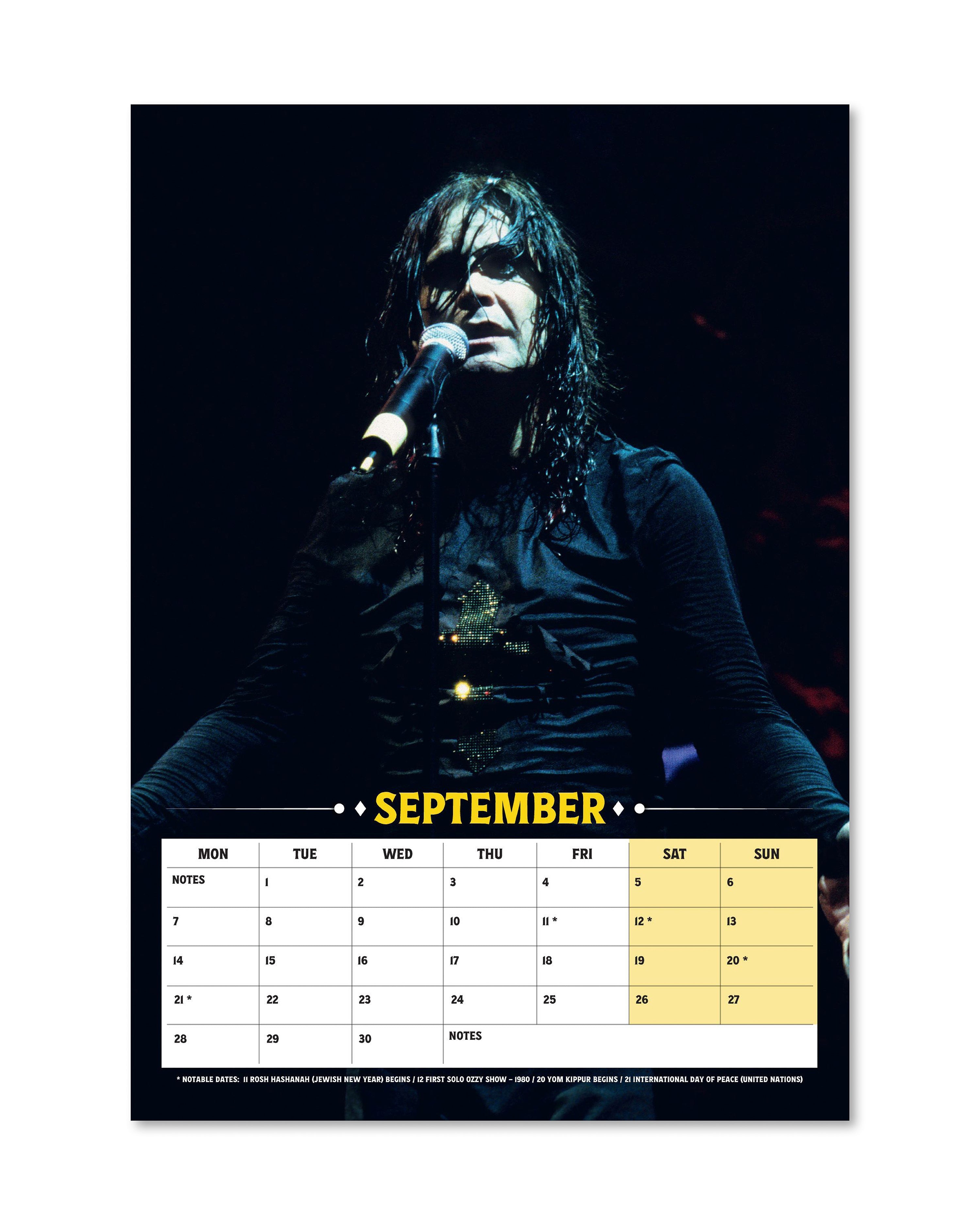 Ozzy Osbourne 2026 Kalender