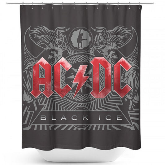 AC/DC Duschvorhang Black Ice mit Duschringen Neu Top
