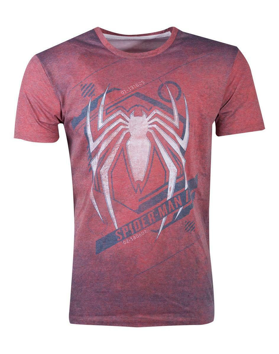 Spiderman - Acid Wash Spider Men's T-Shirt Red Neu Top