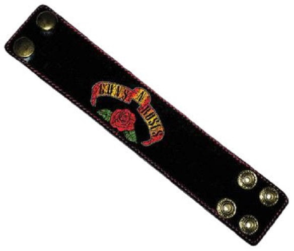 GUNS N ROSES ARMBAND BANDLOGO ECHT LEDER 2-FACH VERSTELLBAR COOL