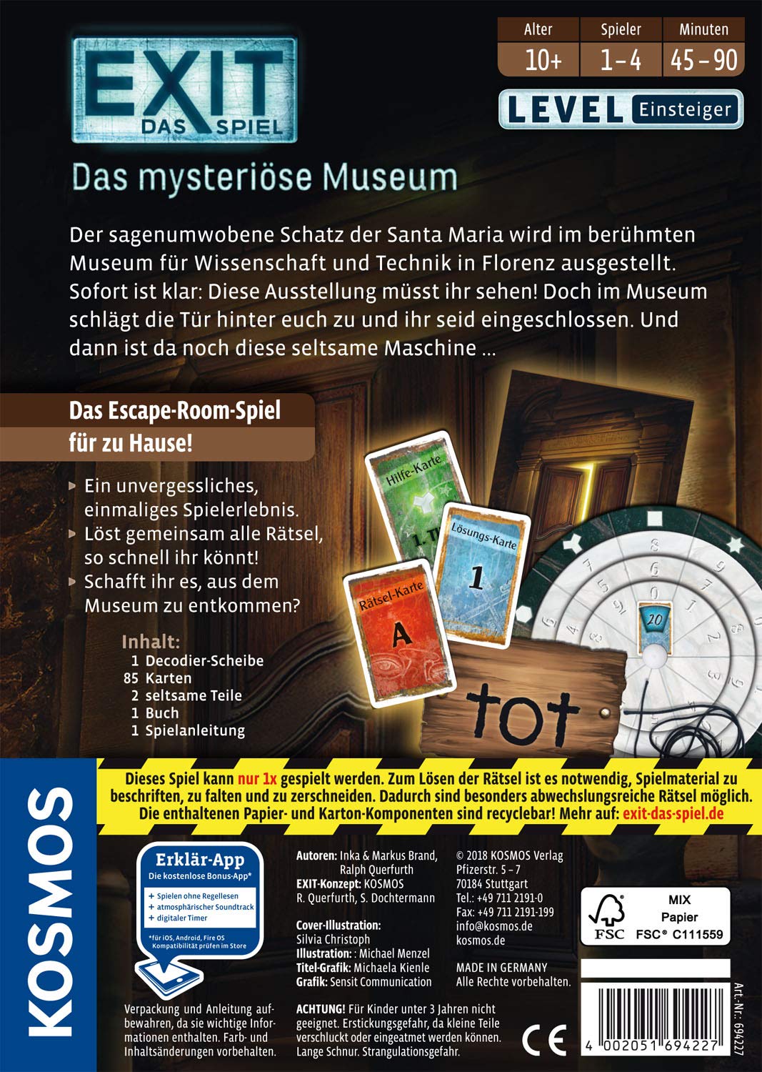 Kosmos 694227 - EXIT - Das Spiel: Das mysteriöse Museum