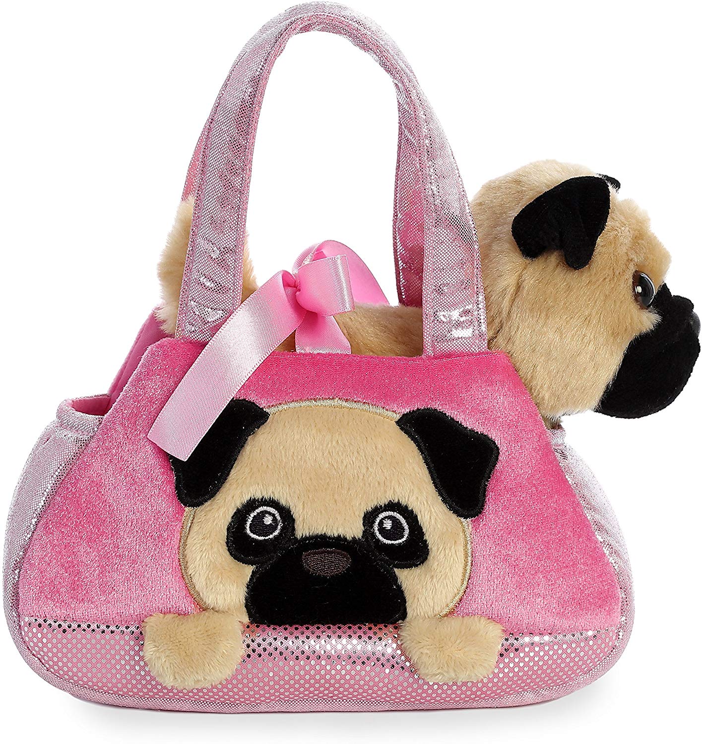 Fancy Peek-a-Boo Mops in einer Tragetasche ca. 21 cm - Plüschfigur