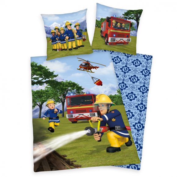 Feuerwehrmann Sam - Wendebettwäsche (Renforcé) - 80 x 80 cm  + 135 x 200 cm
