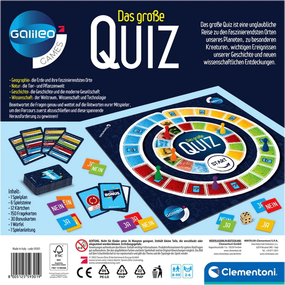 Clementoni 59301 - Galileo - Das große Quiz - Galileo Games