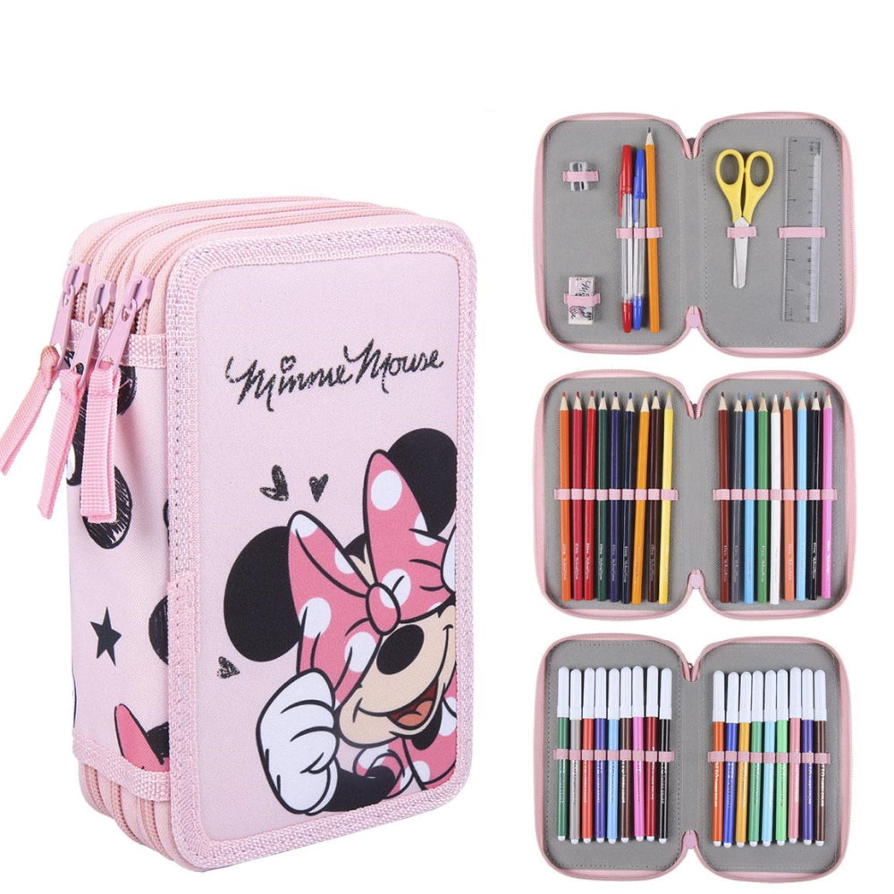 Disney Minnie Mouse Rosa - Schüleretui 3-fach