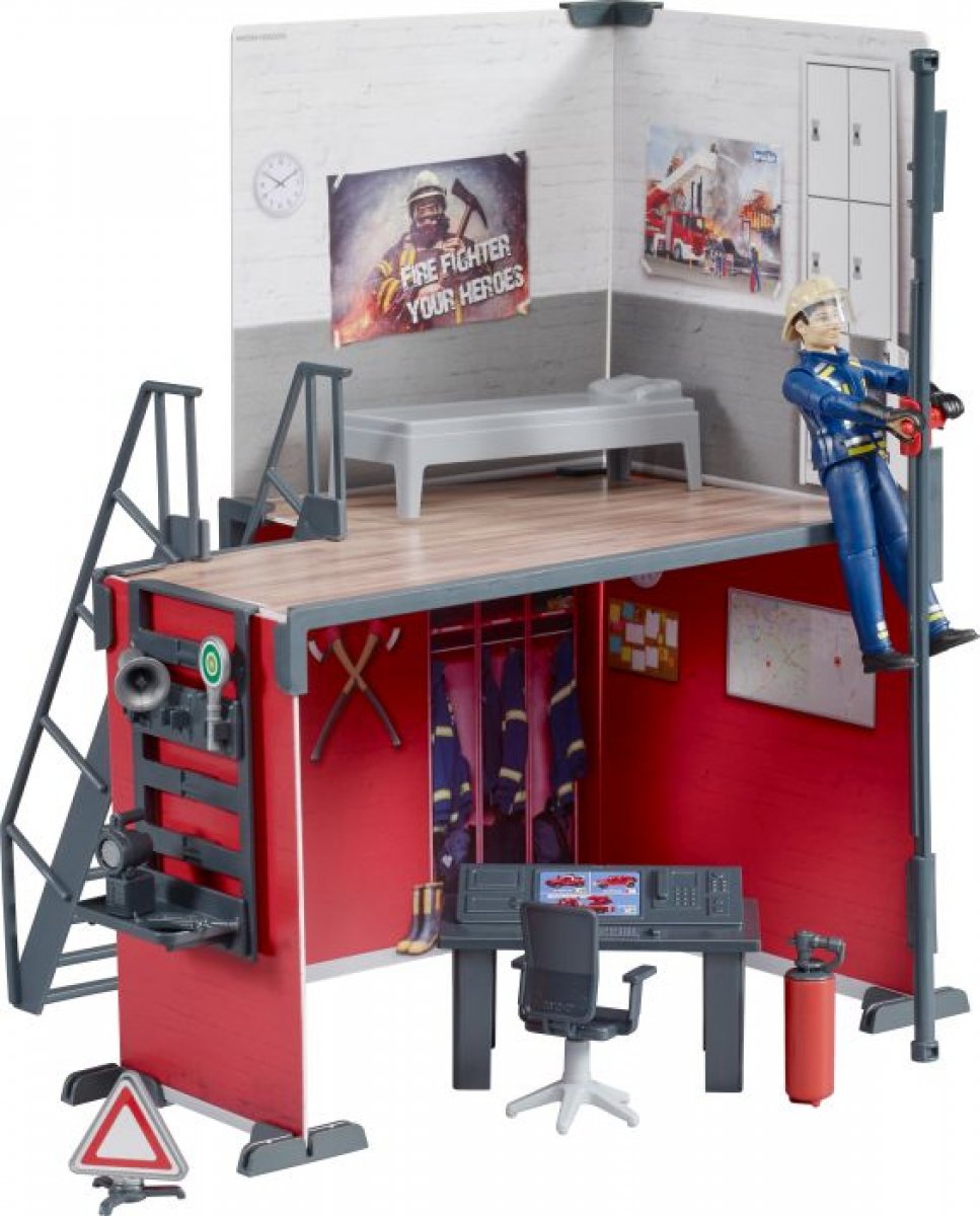 Bruder 62702 - bworld Feuerwehrstation mit Feuerwehrmann