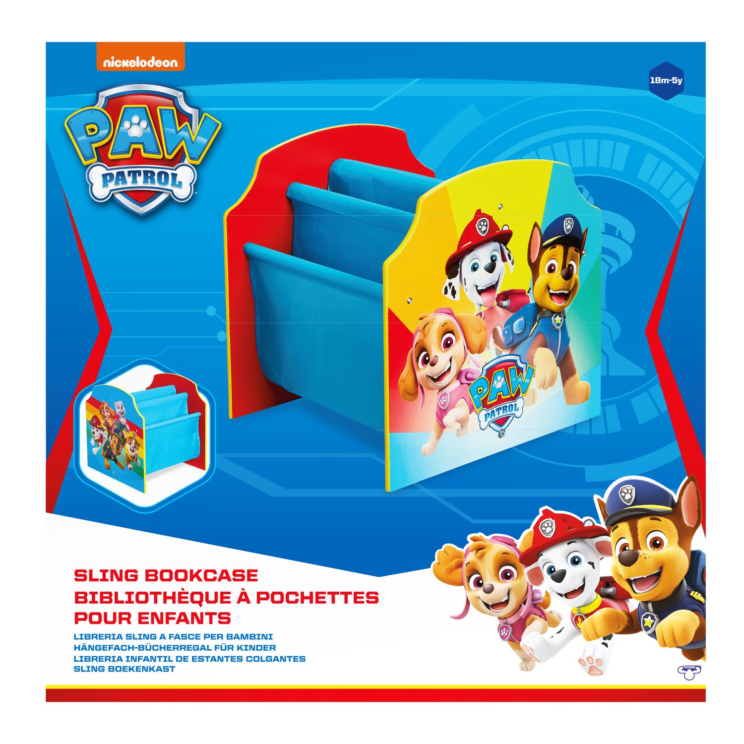 Paw Patrol - Hängefach-Bücherregal für Kinder – Büchergestell für das Kinderzimmer