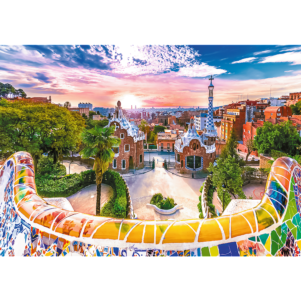 Sonnenuntergang in Barcelona, Spanien - Puzzle 1000 Teile