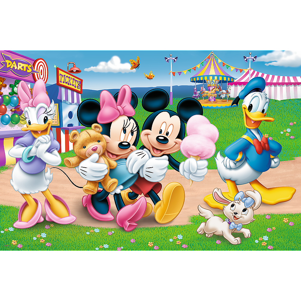Disney Mickey + Minnie Mouse - Primo Super Maxi Puzzle 24 Teile und Malvorlage