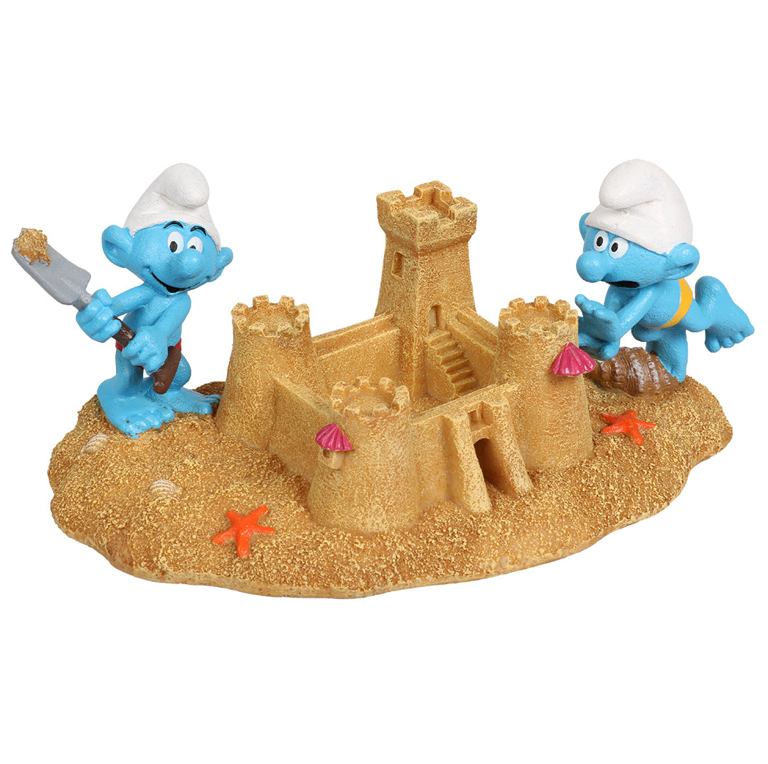 Schlümpfe bauen eine Sandburg - Deko-Figur