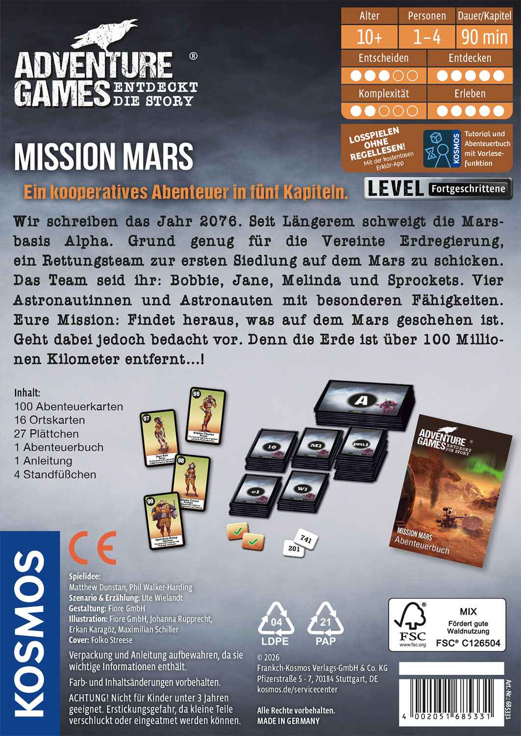 Adventure Games – Mission Mars – Kennerspiel
