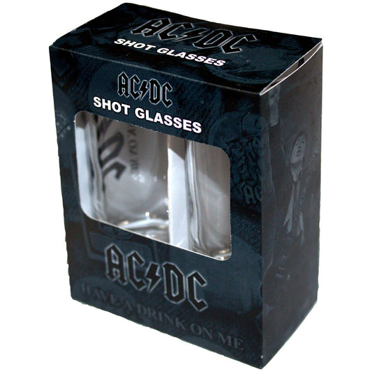 AC/DC SCHNAPSGLAS SET SHOT GLASSES HAVE A DRINK ON ME 2 STÜCK SET 6 cl