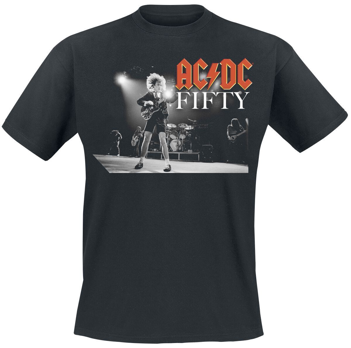 AC/DC Fifty Live Männer T-Shirt schwarz. Band-Merch, Bands neu Top