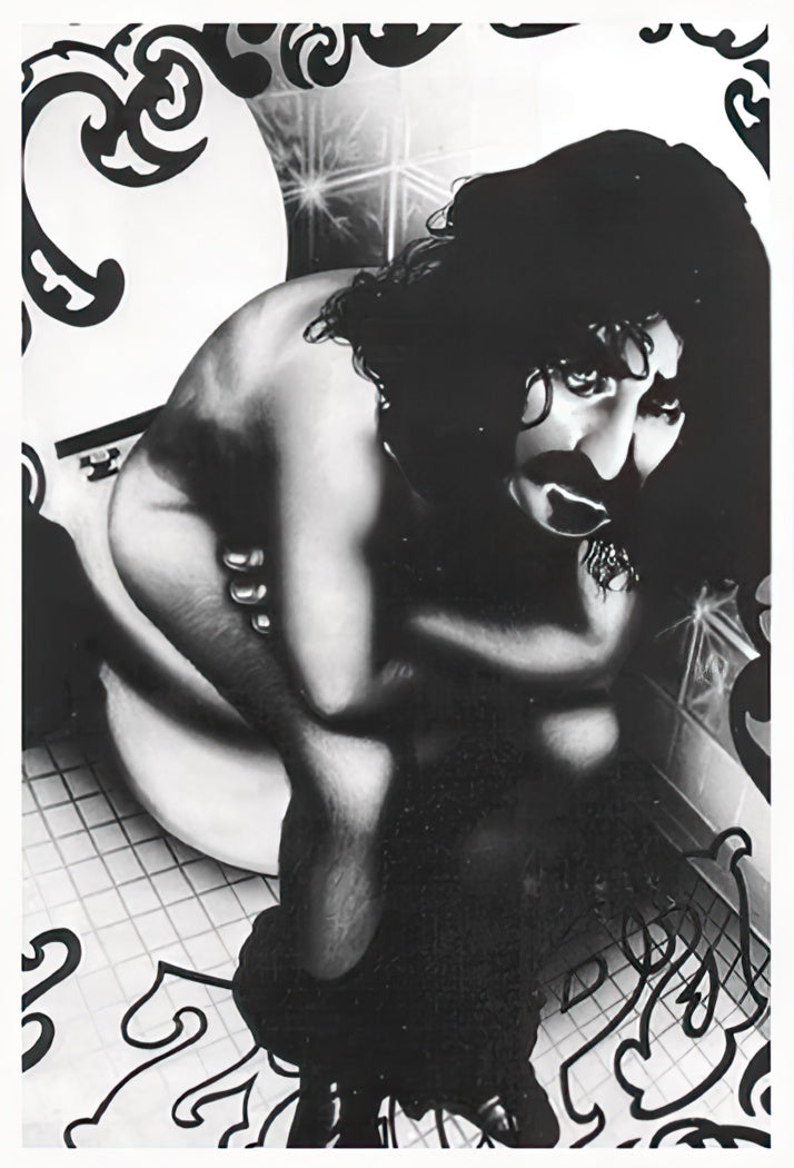 Frank Zappa Sitting on Toilet Poster