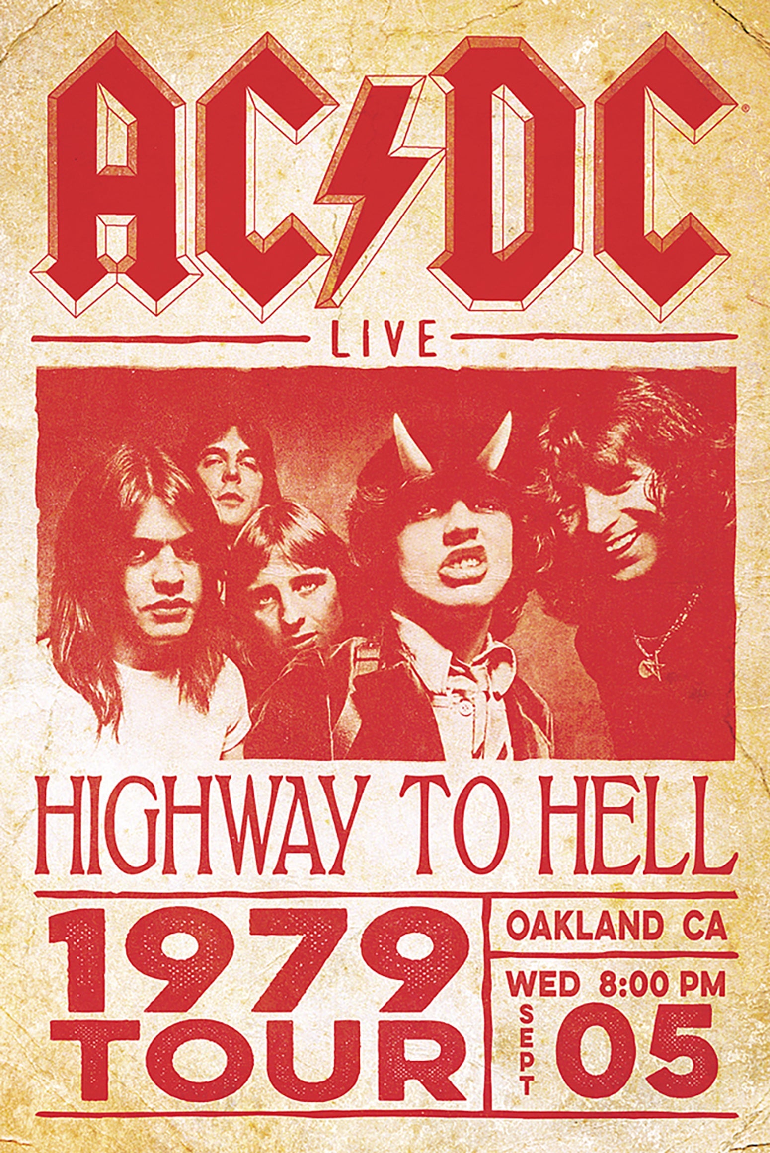 AC/DC Live Highway To Hell Tour 1979 Poster