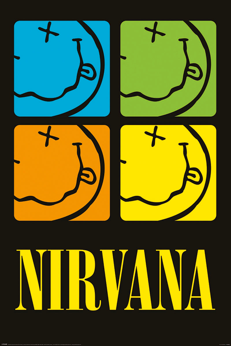 Nirvana Smiley Squares Poster
