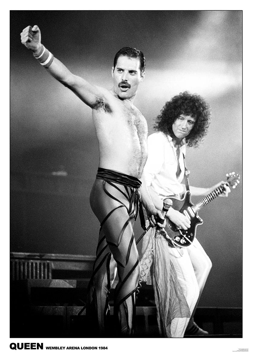 Queen Wembley 1984 Freddie Mercury & Brian May Poster