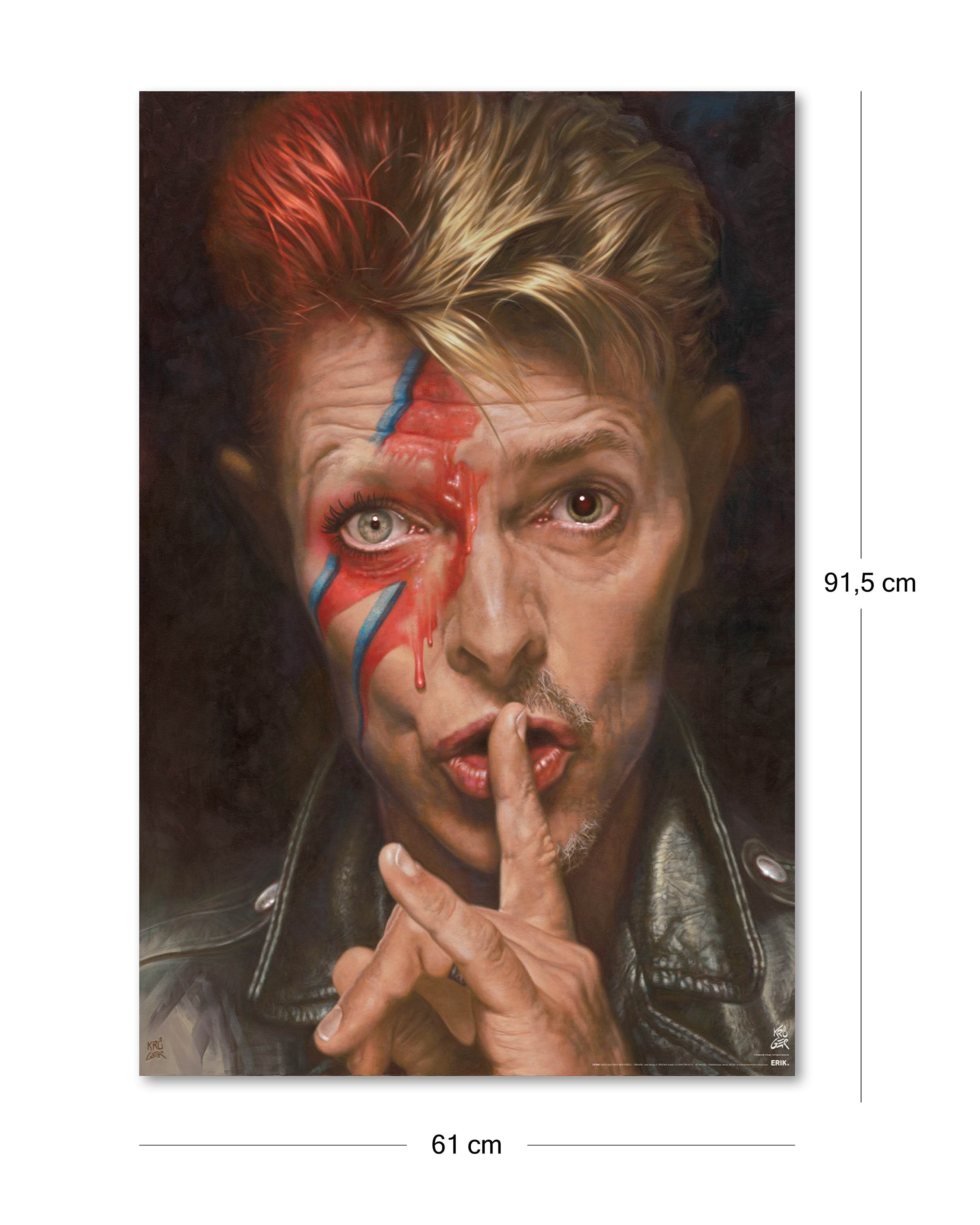 David Bowie Sebastian Krüger Karikatur Poster