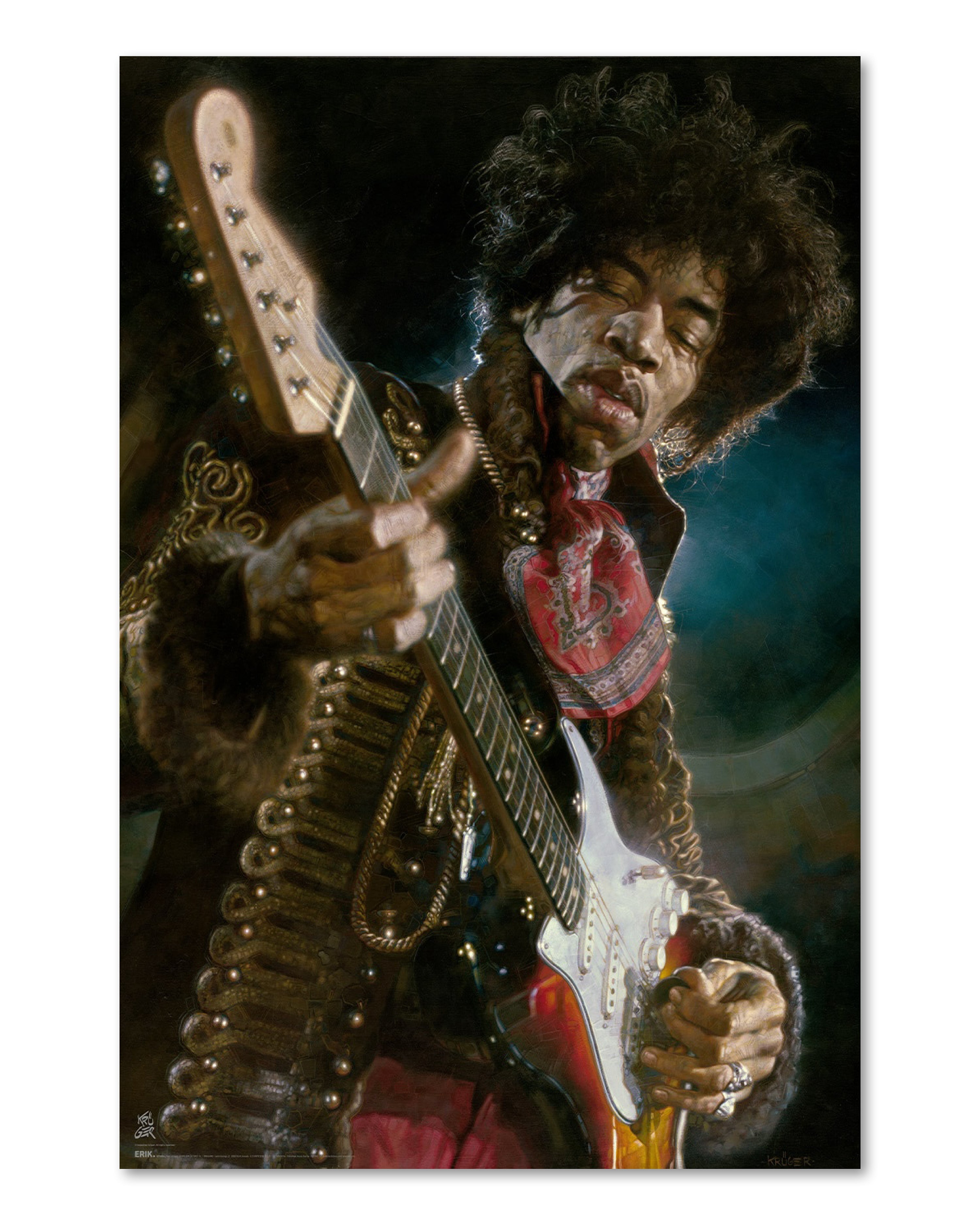 Jimi Hendrix Sebastian Krüger Karikatur Poster