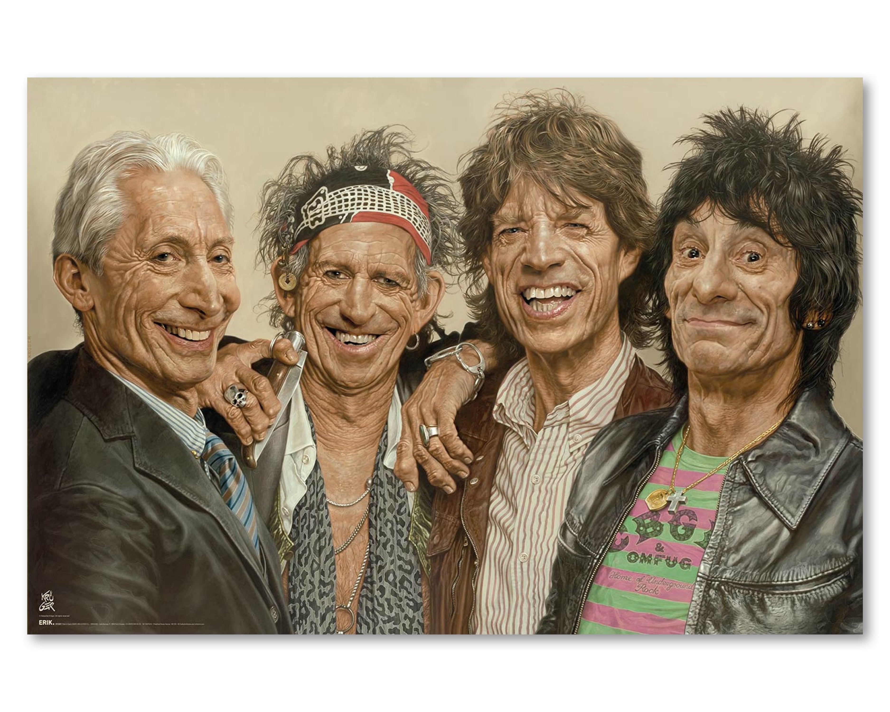 The Rolling Stones Logo Sebastian Krüger Karikatur Poster