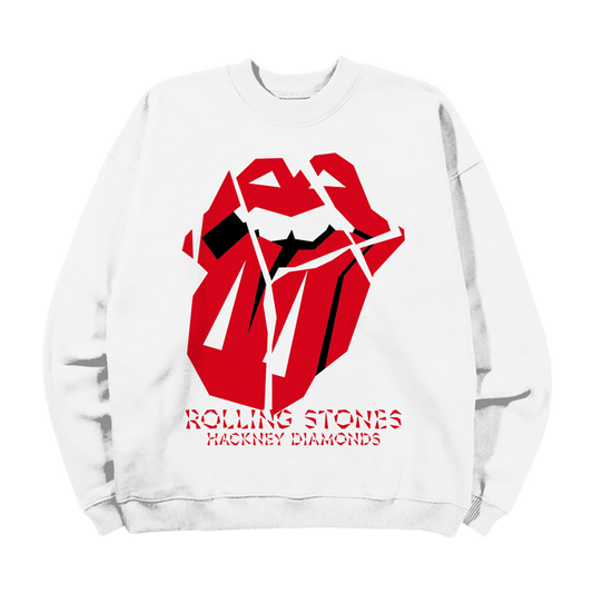 The ROLLING STONES Hackney Diamonds Pullover Bus Tour weiss Grösse L Rar Neu