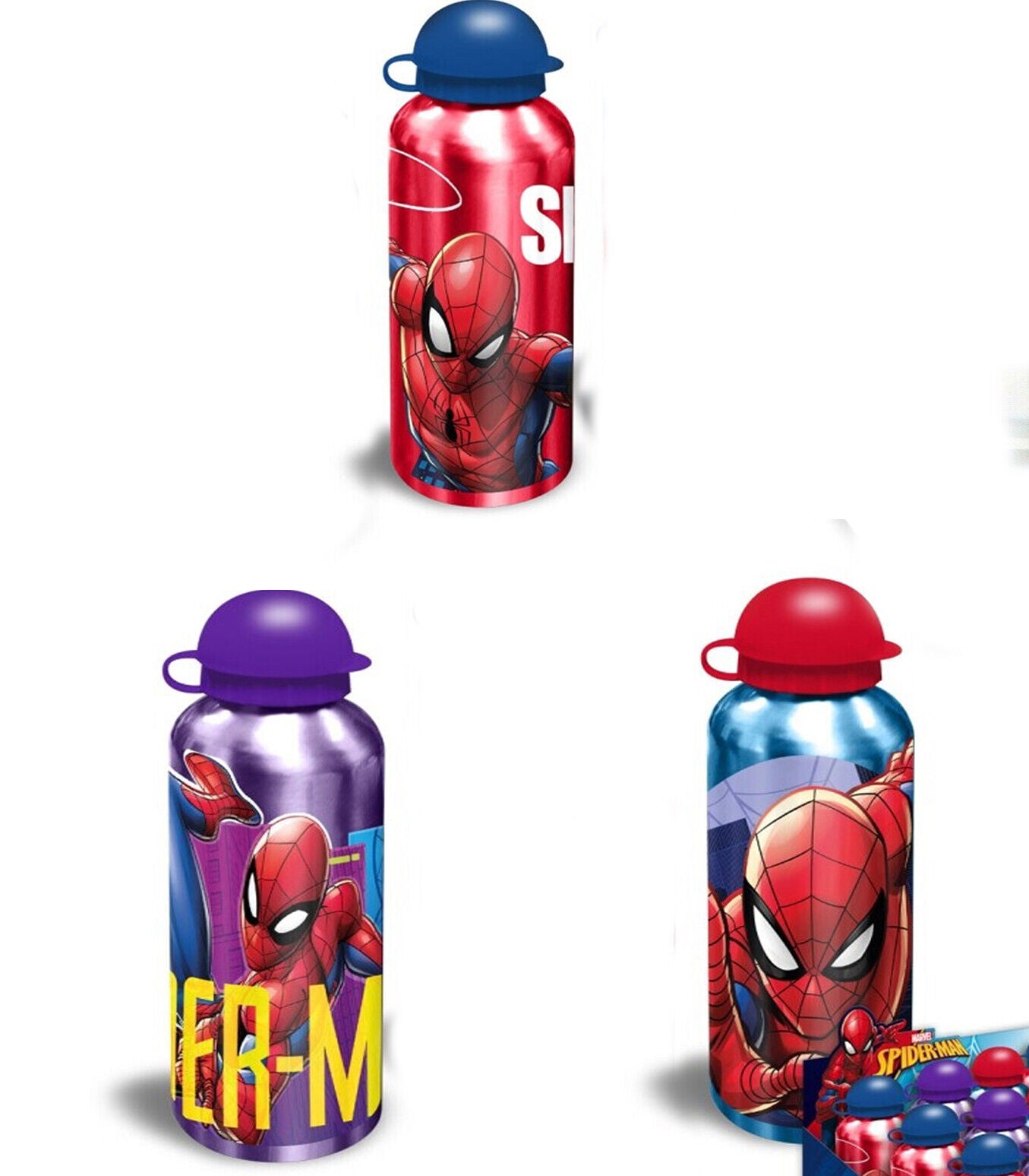 Aluminium-Flaschen von Spiderman sortiert nicht wählbar Neu
