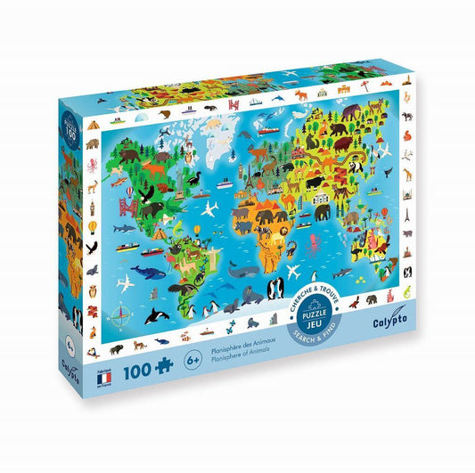 Calypto - Tierweltkarte 100 XL Teile Puzzle Neu + Ovp