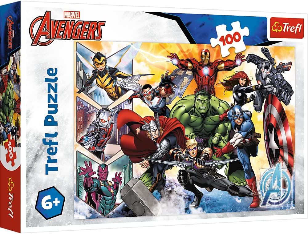 Trefl 16431 100 Teile Kraft Kinder ab 5 Jahren Puzzle, Disney Marvel The Avengers neu