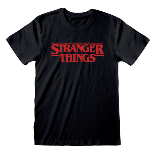 Stranger Things T-Shirt Logo Black Neu Top