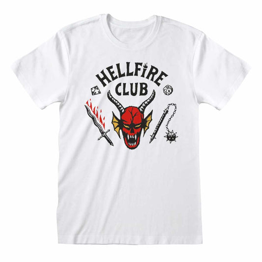 Stranger Things – T-Shirt Hellfire Club weiss Neu + Ovp