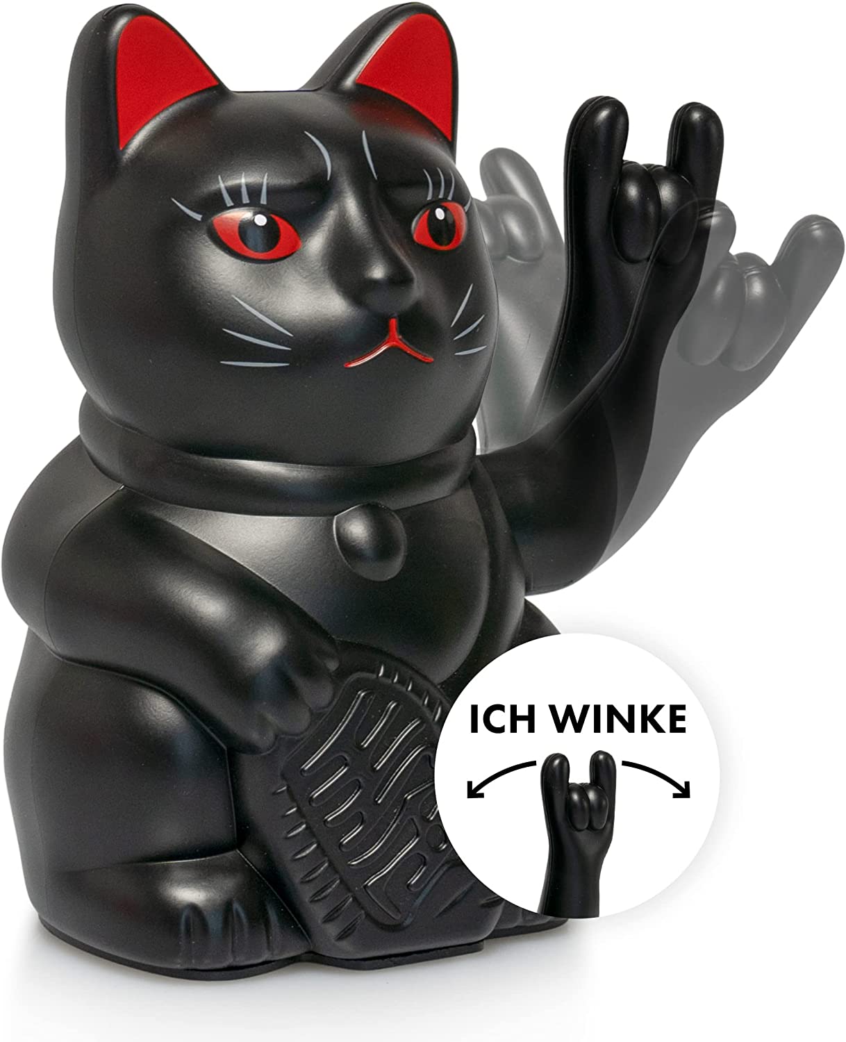 Winkekatze Lucky CAT - rockige, winkende Katze Neu Top